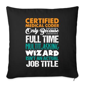 Codeur médical, programmeur - Housse de coussin décorative 45 x 45 cm - noir - Devant
