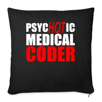 Codeur médical, programmeur - Housse de coussin décorative 45 x 45 cm - noir - Devant