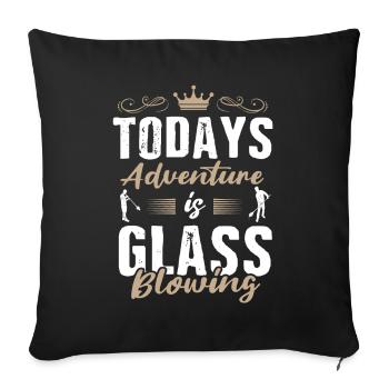 Glassblowers, glass production, glass craftsmanship - Sofa pillowcase 17,3'' x 17,3'' (45 x 45 cm) - black - Front