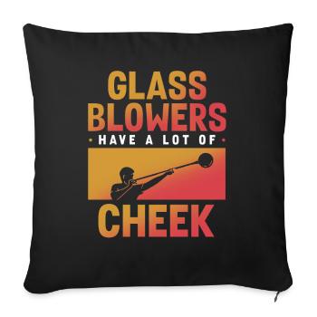 Glassblowers, glass production, glass craftsmanship - Sofa pillowcase 17,3'' x 17,3'' (45 x 45 cm) - black - Front
