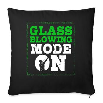 Glassblowers, glass production, glass craftsmanship - Sofa pillowcase 17,3'' x 17,3'' (45 x 45 cm) - black - Front