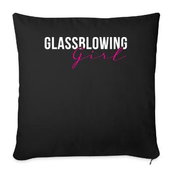 Glassblowers, glass production, glass craftsmanship - Sofa pillowcase 17,3'' x 17,3'' (45 x 45 cm) - black - Front