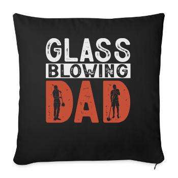 Glassblowers, glass production, glass craftsmanship - Sofa pillowcase 17,3'' x 17,3'' (45 x 45 cm) - black - Front