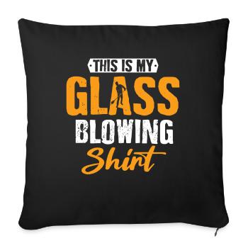 Glassblowers, glass production, glass craftsmanship - Sofa pillowcase 17,3'' x 17,3'' (45 x 45 cm) - black - Front