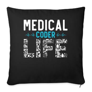 Medical Encoder Medical Programmer - Sofa pillowcase 17,3'' x 17,3'' (45 x 45 cm) - black - Front
