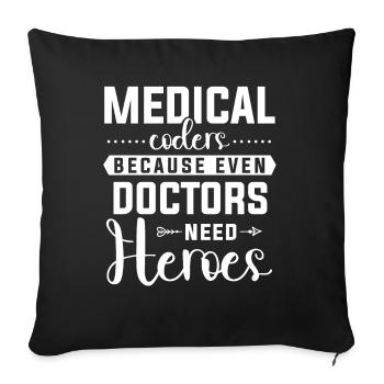 Medical Encoder Medical Programmer - Sofa pillowcase 17,3'' x 17,3'' (45 x 45 cm) - black - Front