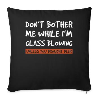 Glassblowers, glass production, glass craftsmanship - Sofa pillowcase 17,3'' x 17,3'' (45 x 45 cm) - black - Front