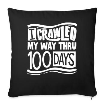 100 jours d’école, 100 jours plus intelligents, école - Housse de coussin décorative 45 x 45 cm - noir - Devant