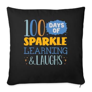 100 jours d’école, 100 jours plus intelligents, école - Housse de coussin décorative 45 x 45 cm - noir - Devant