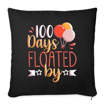 100 jours d’école, 100 jours plus intelligents, école - Housse de coussin décorative 45 x 45 cm - noir - Devant