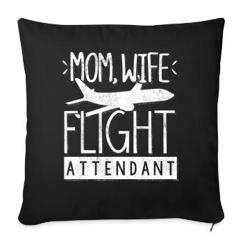 Flight attendants, for flight attendants, flight attendants - Sofa pillowcase 17,3'' x 17,3'' (45 x 45 cm) - black - Front