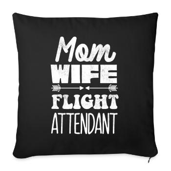 Flight attendants, for flight attendants, flight attendants - Sofa pillowcase 17,3'' x 17,3'' (45 x 45 cm) - black - Front