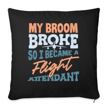 Flight attendants, for flight attendants, flight attendants - Sofa pillowcase 17,3'' x 17,3'' (45 x 45 cm) - black - Front