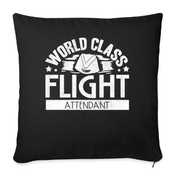 Flight attendants, for flight attendants, flight attendants - Sofa pillowcase 17,3'' x 17,3'' (45 x 45 cm) - black - Front
