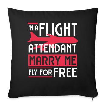 Flight attendants, for flight attendants, flight attendants - Sofa pillowcase 17,3'' x 17,3'' (45 x 45 cm) - black - Front