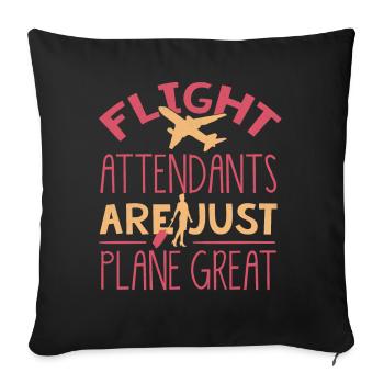 Flight attendants, for flight attendants, flight attendants - Sofa pillowcase 17,3'' x 17,3'' (45 x 45 cm) - black - Front