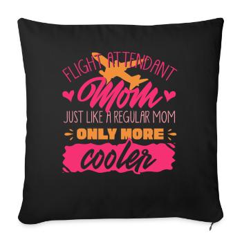 Flight attendants, for flight attendants, flight attendants - Sofa pillowcase 17,3'' x 17,3'' (45 x 45 cm) - black - Front