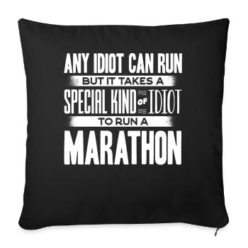 Marathon runner - Sofa pillowcase 17,3'' x 17,3'' (45 x 45 cm) - black - Front