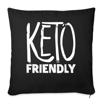 Keto diet, carbohydrate-free diet, keto - Sofa pillowcase 17,3'' x 17,3'' (45 x 45 cm) - black - Front