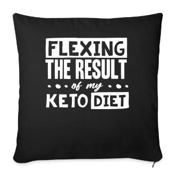 Keto diet, carbohydrate-free diet, keto - Sofa pillowcase 17,3'' x 17,3'' (45 x 45 cm) - black - Front