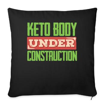 Keto diet, carbohydrate-free diet, keto - Sofa pillowcase 17,3'' x 17,3'' (45 x 45 cm) - black - Front