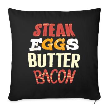 Keto diet, carbohydrate-free diet, keto - Sofa pillowcase 17,3'' x 17,3'' (45 x 45 cm) - black - Front