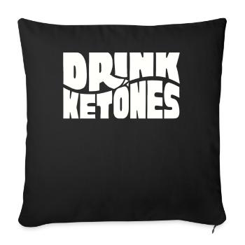 Keto diet, carbohydrate-free diet, keto - Sofa pillowcase 17,3'' x 17,3'' (45 x 45 cm) - black - Front