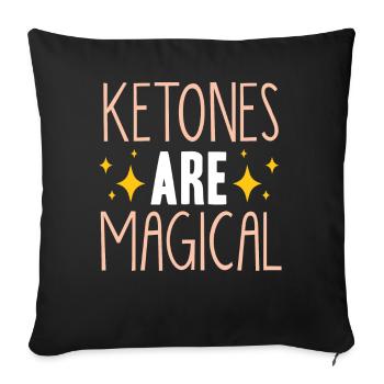 Keto diet, carbohydrate-free diet, keto - Sofa pillowcase 17,3'' x 17,3'' (45 x 45 cm) - black - Front