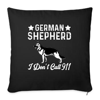 German shepherd i don t call Schäferhund - Sofa pillowcase 17,3'' x 17,3'' (45 x 45 cm) - black - Front