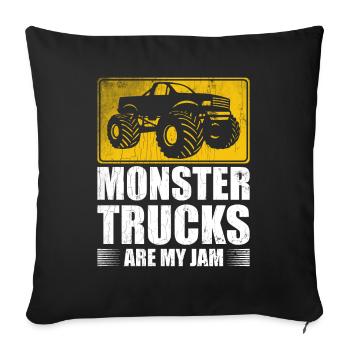 Monster Trucks Are My Jam Monster Truck Show - Sofa pillowcase 17,3'' x 17,3'' (45 x 45 cm) - black - Front