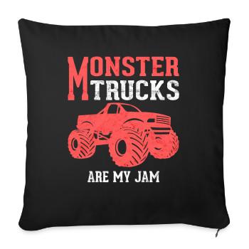 Monster Trucks Are My Jam Monster Truck Show - Sofa pillowcase 17,3'' x 17,3'' (45 x 45 cm) - black - Front