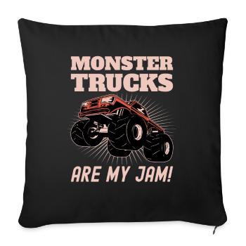 Monster Trucks Are My Jam Monster Truck Show - Sofa pillowcase 17,3'' x 17,3'' (45 x 45 cm) - black - Front