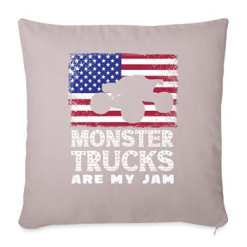 Monster Trucks Are My Jam Monster Truck Show - Sofakissenbezug 45 x 45 cm - helles Taupe - Vorne