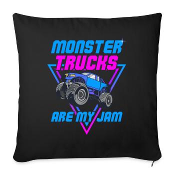 Monster Trucks Are My Jam Monster Truck Show - Sofa pillowcase 17,3'' x 17,3'' (45 x 45 cm) - black - Front