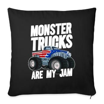 Monster Trucks Are My Jam Monster Truck Show - Sofa pillowcase 17,3'' x 17,3'' (45 x 45 cm) - black - Front