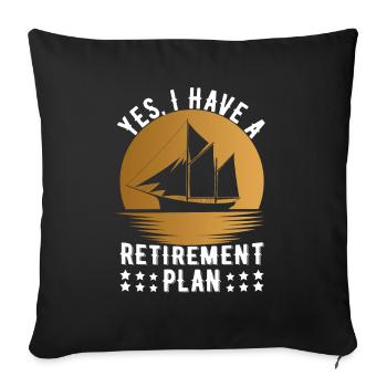 Régime de retraite des marins retraités - Housse de coussin décorative 45 x 45 cm - noir - Devant