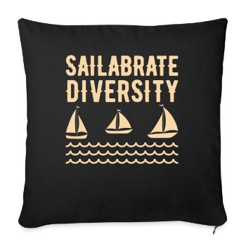 Drôle de voilier pour le capitaine du bateau - Housse de coussin décorative 45 x 45 cm - noir - Devant