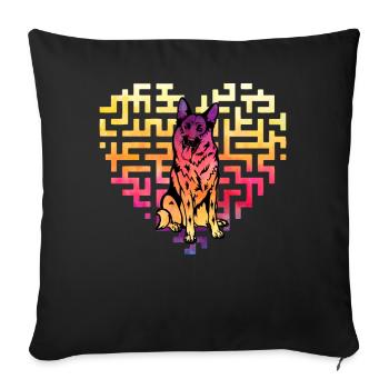 German Shepherd - Sofa pillowcase 17,3'' x 17,3'' (45 x 45 cm) - black - Front