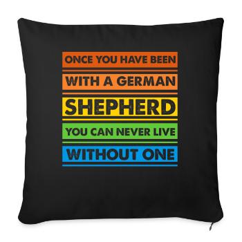 German Shepherd - Sofa pillowcase 17,3'' x 17,3'' (45 x 45 cm) - black - Front
