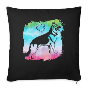 German Shepherd - Sofa pillowcase 17,3'' x 17,3'' (45 x 45 cm) - black - Front