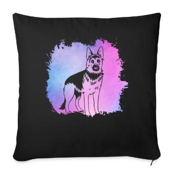 German Shepherd - Sofa pillowcase 17,3'' x 17,3'' (45 x 45 cm) - black - Front