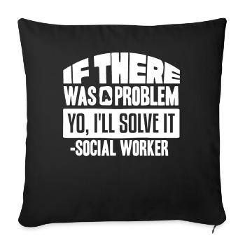 Social worker - Sofa pillowcase 17,3'' x 17,3'' (45 x 45 cm) - black - Front