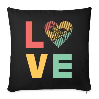 German Shepherd - Sofa pillowcase 17,3'' x 17,3'' (45 x 45 cm) - black - Front
