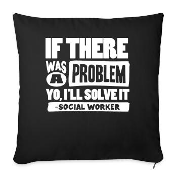 Social worker - Sofa pillowcase 17,3'' x 17,3'' (45 x 45 cm) - black - Front