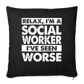 Social worker - Sofa pillowcase 17,3'' x 17,3'' (45 x 45 cm) - black - Front