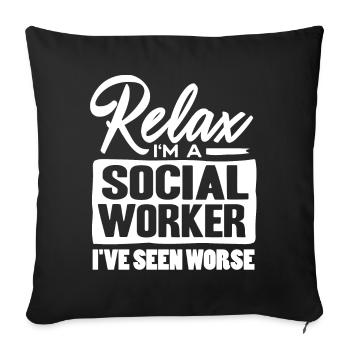 Social worker - Sofa pillowcase 17,3'' x 17,3'' (45 x 45 cm) - black - Front