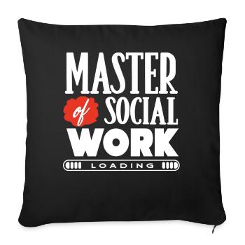 Social worker - Sofa pillowcase 17,3'' x 17,3'' (45 x 45 cm) - black - Front