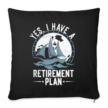 Sailing Retirement Plan Retired Sailor Sailboat - Sofa pillowcase 17,3'' x 17,3'' (45 x 45 cm) - black - Front