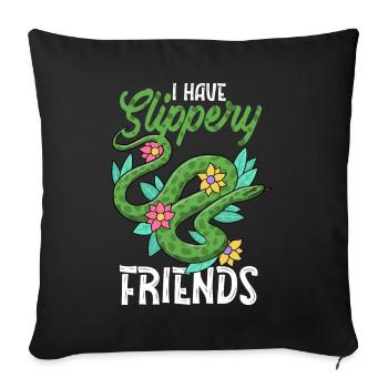 Schlange, Reptil - Schlangen - Sofakissenbezug 45 x 45 cm - Schwarz - Vorne