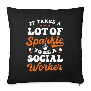 Social worker - Sofa pillowcase 17,3'' x 17,3'' (45 x 45 cm) - black - Front